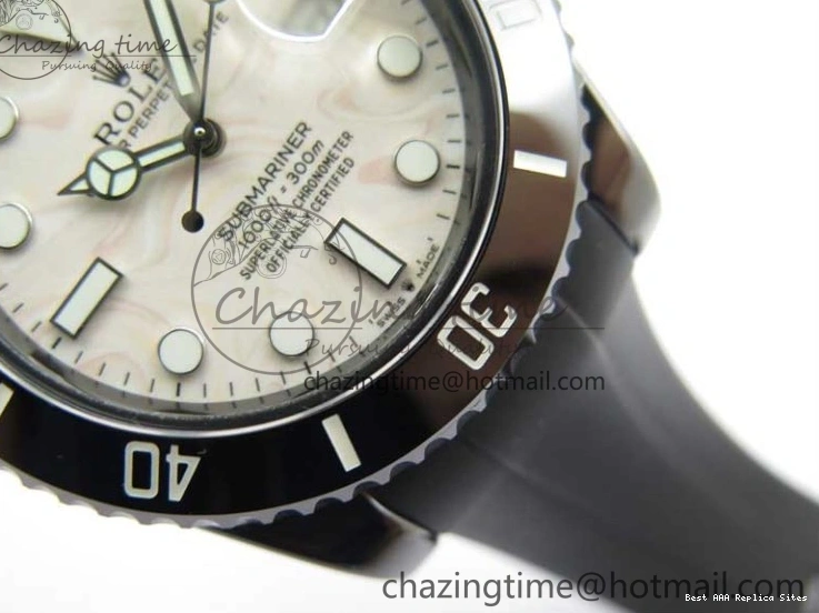 Best AAA Replica Sites Dial SA Strap Edition 2470 Cream Black 40mm 5GF Neat Rubber on Submariner Black Best Ceramic 1221